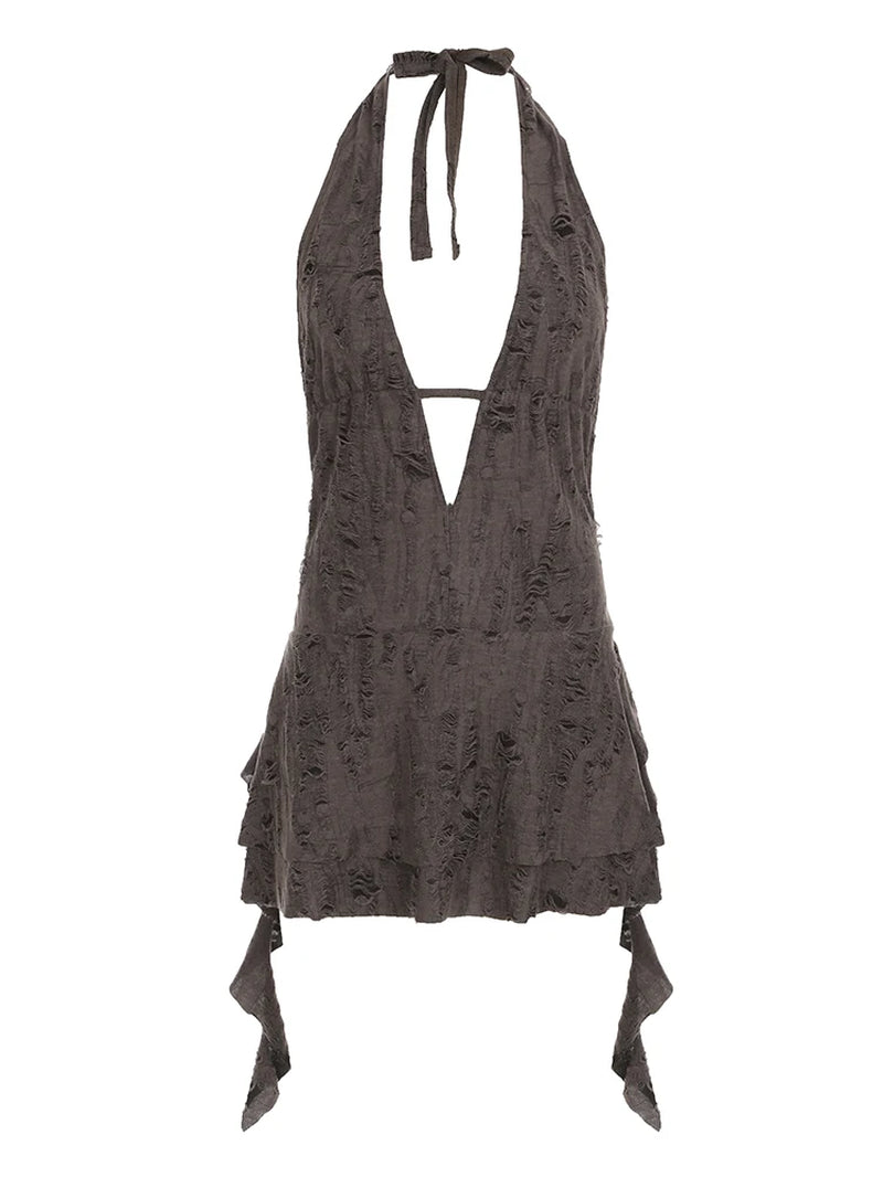 Ravibe Enchanted Backless Halter Dress – Fairycore Partywear