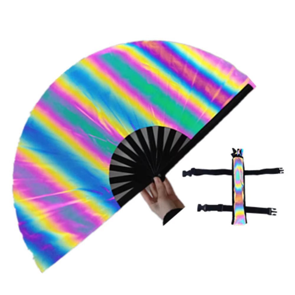 Ravibe Portable Gradient Colorful UV Fluorescent Folding Fan
